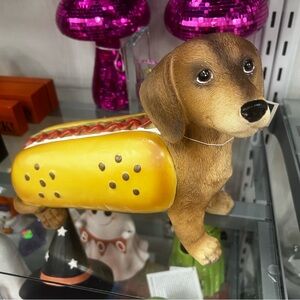 NEW Adorable Dachshund Hot Dog Figurine